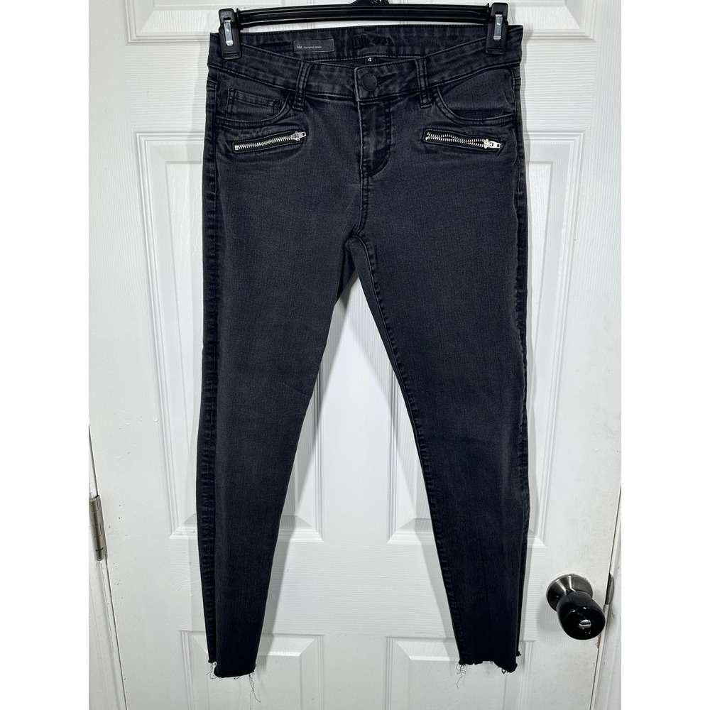 Kut from the Kloth Jeans Women 4 Mia Toothpick Skinny Raw Hem Zipper Detail